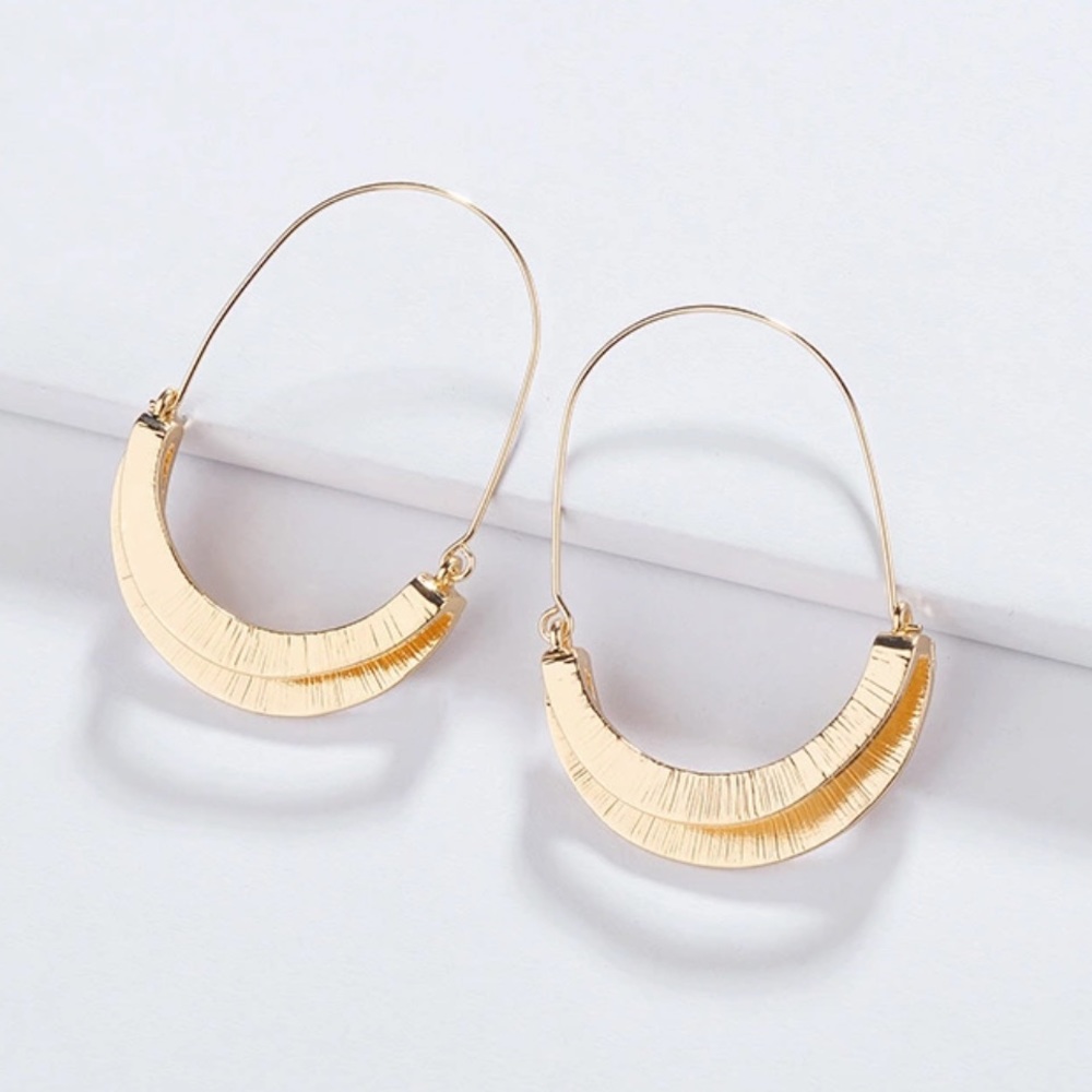 Anthro Myra Gold Hoop Earrings